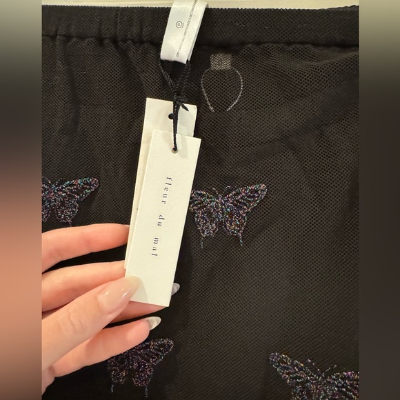 Fleur du mal butterfly silk skirt - Picture 5 of 6